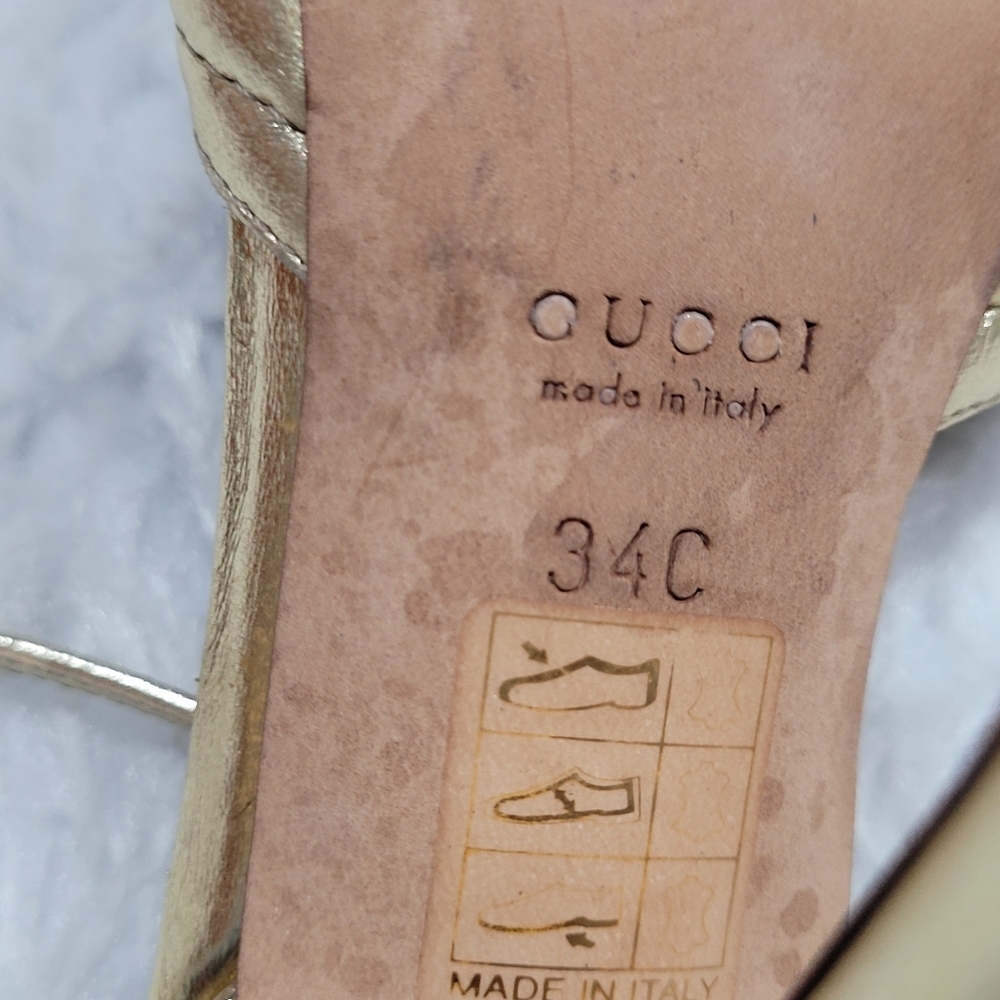 ♥️Auth GUCCI sandals Sexy Elegant heel shoe sz 34C ♥️ - Picture 15 of 16